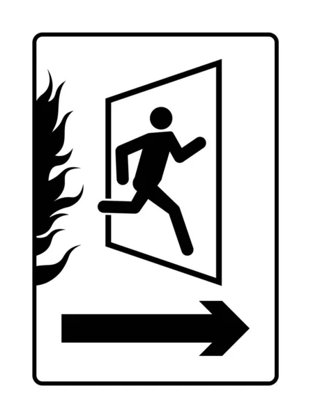 Fire Exit Symbol Running Human Figure Fire Exit Door — Stock Vector