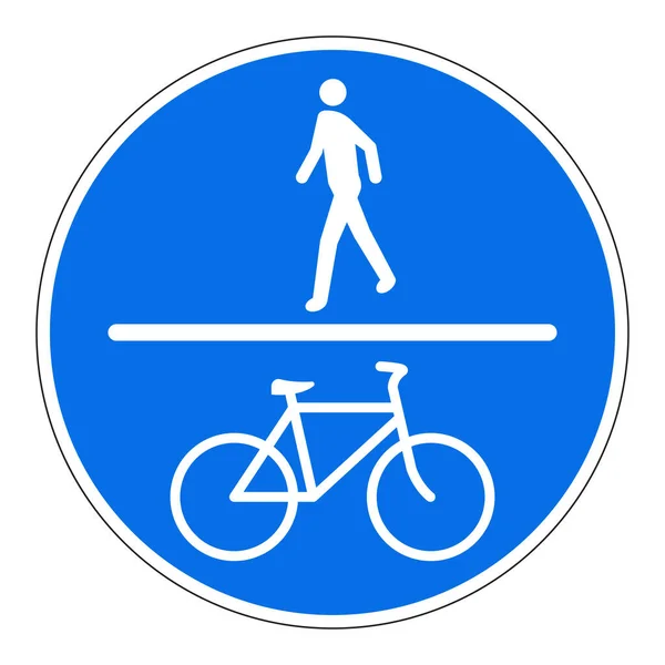 Синій Дорожній Знак Пішоходів Велосипедистів — стоковий вектор