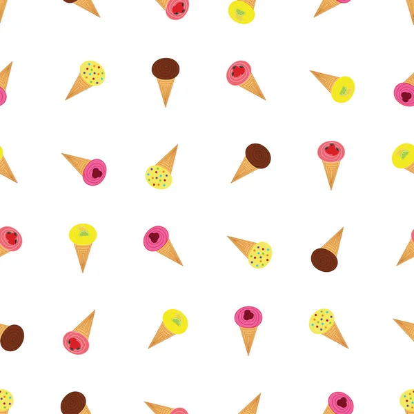 Ice-cream cones seamless pattern — Stock Vector