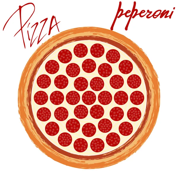 Illustrazione pizza peperoni — Vettoriale Stock