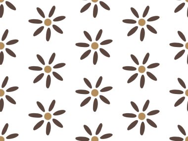 Hafif kumaşlar için kusursuz papatya deseni, parlak mavi. Beyaz arkaplanda narin çiçekler, vektör.