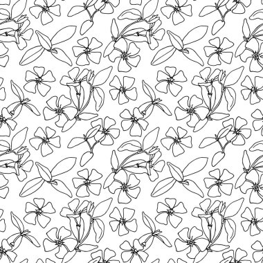 İnce bir çizgide çizilmiş, menekşe menekşeli, kusursuz bir desen. Hafif kumaşlar, tekstil, kırtasiye ve ambalaj için çiçeksiz desen. Çiçek açan tatlı bir çiçek motifli yaz tasarımı. Beyaz arkaplanda narin çiçekler, vektör.
