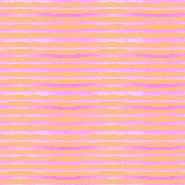 Naadloze Aquarel Abstract Perzik Patroon Met Roze Strepen Voor Valentijnsdag — Stockfoto