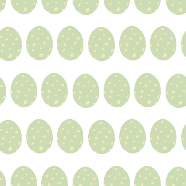 Vector Seamless Pattern Green Easter Eggs Yellow Polka Dots Ornament — Stock Vector