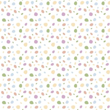 Tekstil, dekor, ambalaj kağıdı için pembe, mavi, yeşil, sarı pastel renklerde vektörsüz benekli desen