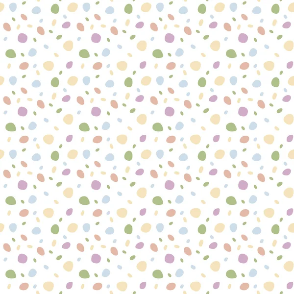 Vector Naadloos Polka Dot Patroon Roze Blauw Groen Geel Pastel — Stockvector