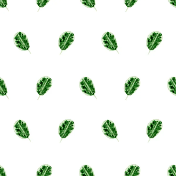 Seamless Abstract Hebal Pattern Floral Ornament Green Leaves Textile Decor — Stock Photo, Image