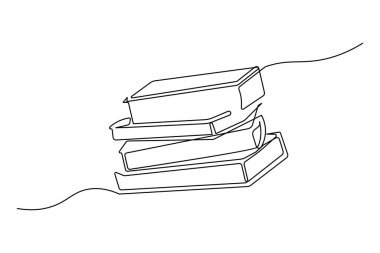 Minimalist kitap ana hatları basit vektör simgesi çizimi