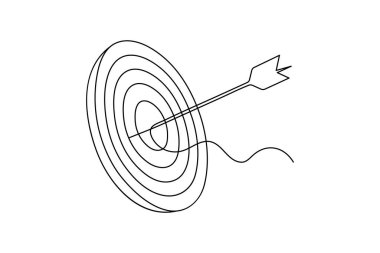 Ok simgesine sahip hedef sürekli bir çizgi çizerek minimalist ana hatları çiziyor.