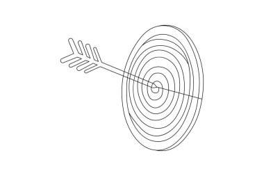 Ok simgesine sahip hedef sürekli bir çizgi çizerek minimalist ana hatları çiziyor.