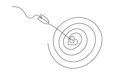 Goal target with arrow icon continuous line drawing minimal outline vector illustration