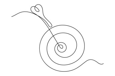 Goal target with arrow icon continuous line drawing minimal outline vector illustration