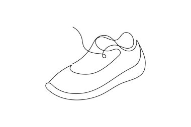 Ayakkabı simgesi minimalist çizim çizimi için sürekli bir çizgi