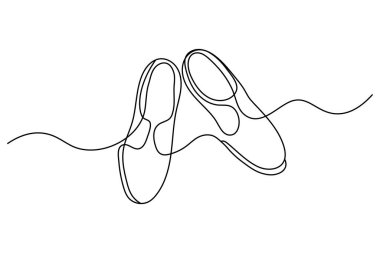 Modern ayakkabıların kesintisiz çizimi en az taslak vektör çizimi