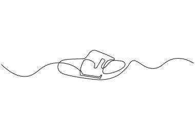 Modern ayakkabıların kesintisiz çizimi en az taslak vektör çizimi