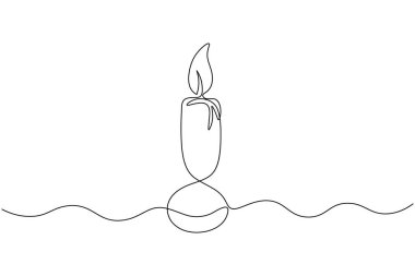 Mum simgesi sürekli bir satır minimalist çizim vektör çizimi