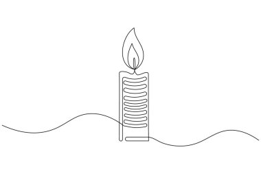 Mum simgesi sürekli bir satır minimalist çizim vektör çizimi