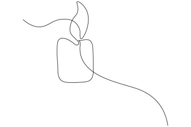 Mum simgesi sürekli bir satır minimalist çizim vektör çizimi