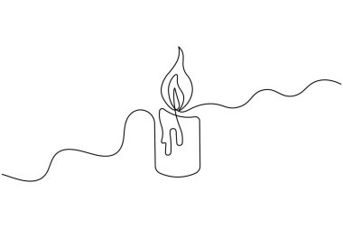 Mum sembolü. Sanat minimalist taslak vektörü izole edildi.