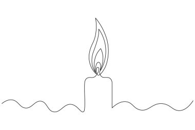 Mum simgesi sürekli bir satır minimalist çizim vektör çizimi