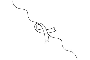 AİDS farkındalık kurdelesi, beyaz üzerine izole edilmiş en az bir çizgi tasarımı sağlar