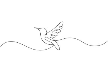 Kuş çifti minimalist ana hatlı vektör illüstrasyonunu çizmeye devam ediyor