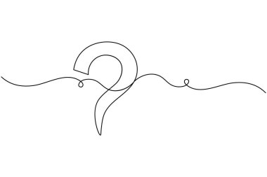 Soru işareti simgesi basit satır sanatı beyaz arkaplanda izole