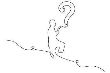 Asgari soru işareti sürekli modern taslak çizimi