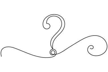 Soru işareti olan insan kafası minimalist vektör çiziyor.