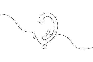 Soru işareti bir satır minimalist konuşma kabarcığı çizimi vektör çizimi