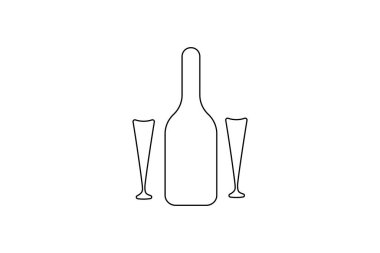 Beyaz şarap şişesinin tek sıra sanatı.