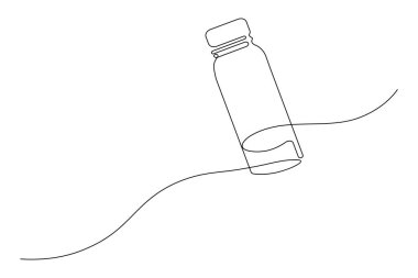 Plastik şişe minimalist ana hatlı vektör sanatı çizimi