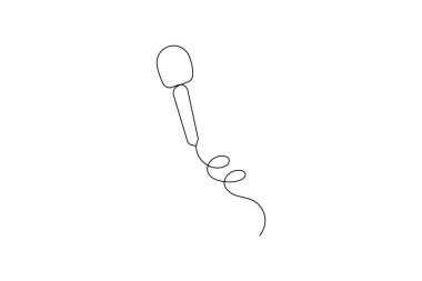 Mikrofon vektör simgesi minimalist çizim çizimi sürekli bir çizgi