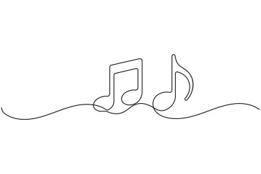 Minimalist tasarım için müzik sembollerinin kesintisiz çizimi