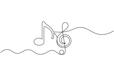 Minimalist tasarım için müzik sembollerinin kesintisiz çizimi