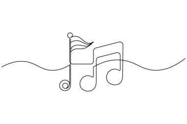 Minimalist tasarım için müzik sembollerinin kesintisiz çizimi