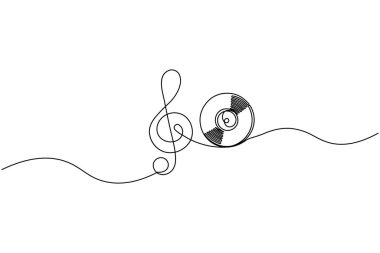 Minimalist tasarım için müzik sembollerinin kesintisiz çizimi