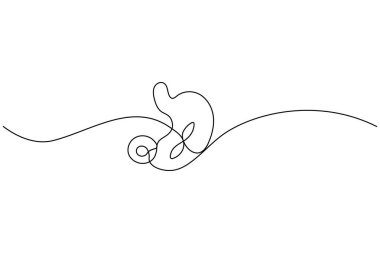 Beyaz arkaplana minimalist medikal simge çizen mide sürekli bir çizgi