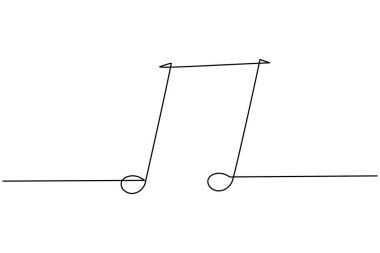 Yaratıcı ve sanatsal tasarım kavramları için mükemmel olan beyaz arkaplan üzerine minimalist bir nota çizimi