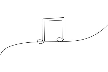 Yaratıcı ve sanatsal tasarım kavramları için mükemmel olan beyaz arkaplan üzerine minimalist bir nota çizimi