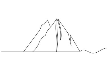 Çam ağacı ve kıvrımlı yolu barındıran minimalist dağ manzaralı sanat, modern tasarım ve duvar sanatı için mükemmel.