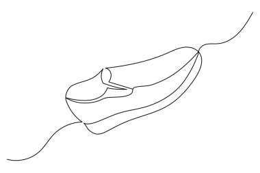   Beyaz arkaplan üzerinde kesintisiz bir çizgi minimalist siyah doğrusal vektör çizimi