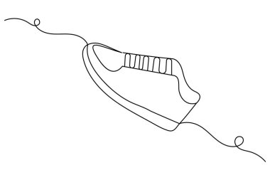   Beyaz arkaplan üzerinde kesintisiz bir çizgi minimalist siyah doğrusal vektör çizimi