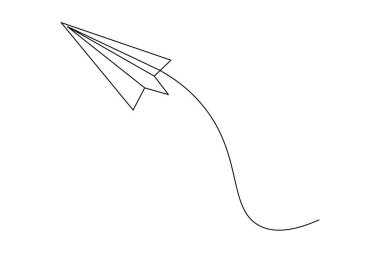 Kağıt düzlem sürekli çizgi beyaz zemin üzerine minimalist sanat çiziyor