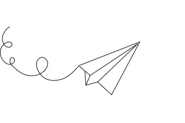 Kağıt düzlem sürekli çizgi beyaz zemin üzerine minimalist sanat çiziyor