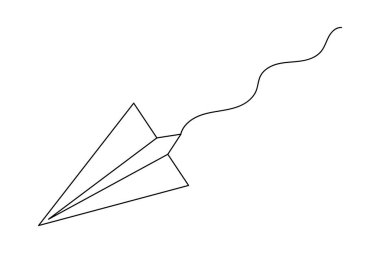 Kağıt düzlem sürekli çizgi beyaz zemin üzerine minimalist sanat çiziyor