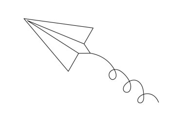 Kağıt düzlem sürekli çizgi beyaz zemin üzerine minimalist sanat çiziyor