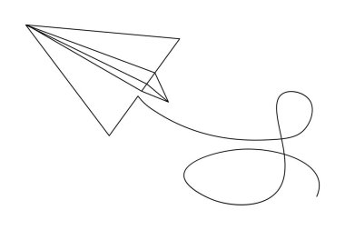 Kağıt düzlem sürekli çizgi beyaz zemin üzerine minimalist sanat çiziyor