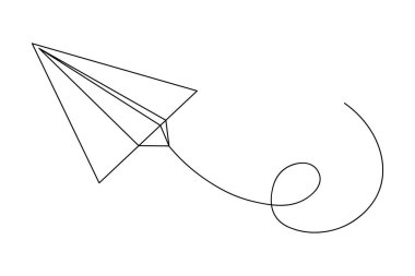 Kağıt düzlem sürekli çizgi beyaz zemin üzerine minimalist sanat çiziyor