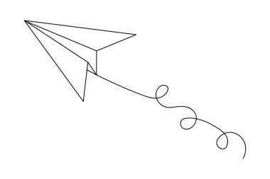 Kağıt düzlem sürekli çizgi beyaz zemin üzerine minimalist sanat çiziyor